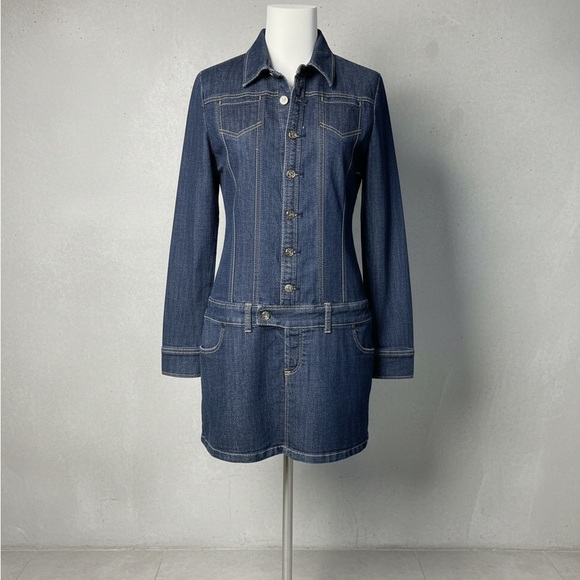 Miss SaSa Dresses & Skirts - Blue Denim Button-Up Midi Dress